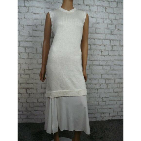 John + Jenn Dresses & Skirts - $250 John & Jenn Ivory White Layered Sleeveless Sweater Dress Large NWT J505
